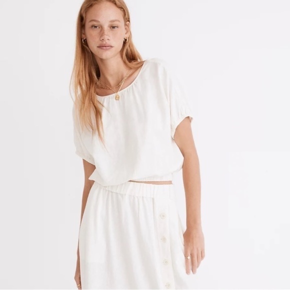 Madewell Linen-Blend Bubble Top - Picture 10 of 12